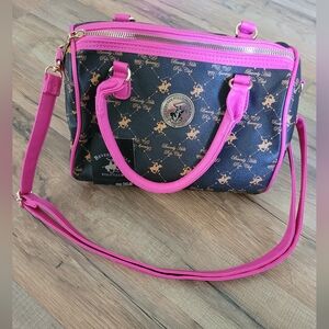 Beverly Hills Polo Club Pink and Brown Crossbody Purse